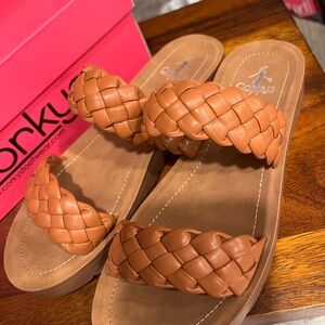 MUST GO! 🔥SALE Corky’s Women's Tan Woven Sandals